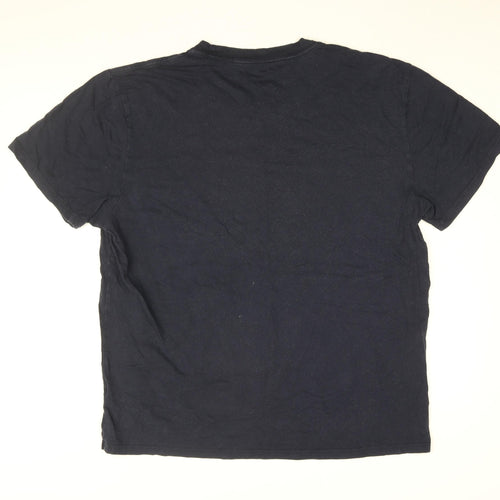 Hollister Mens Blue Cotton T-Shirt Size XL Round Neck