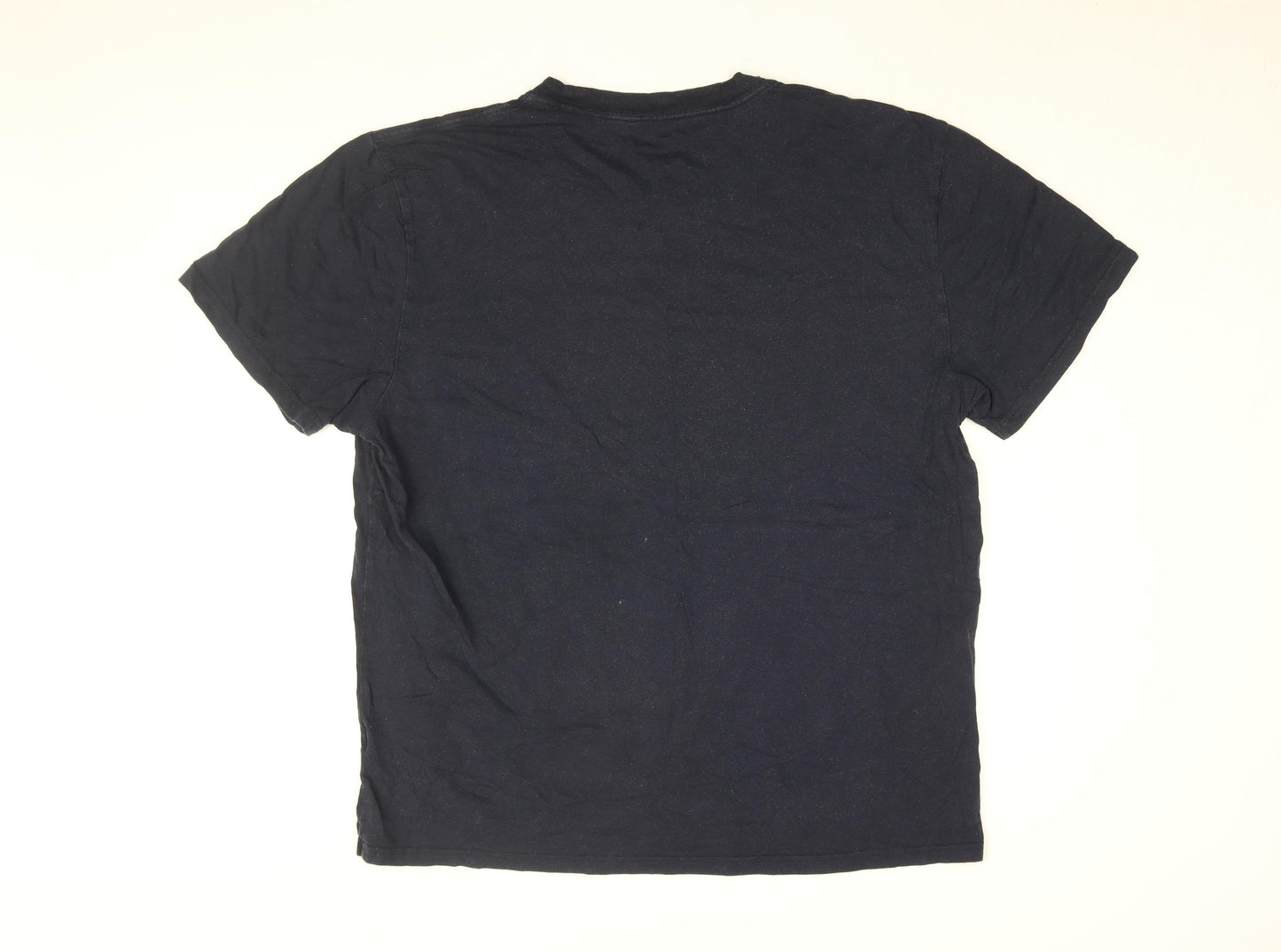 Hollister Mens Blue Cotton T-Shirt Size XL Round Neck