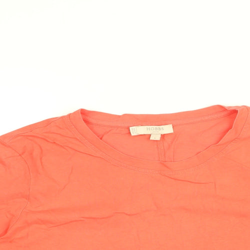 Hobbs Womens Pink Cotton Basic T-Shirt Size L Round Neck