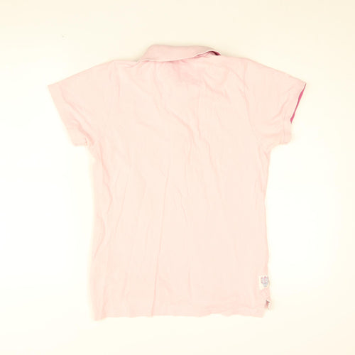 Crew Clothing Company Womens Pink Cotton Basic T-Shirt Size 12 Collared