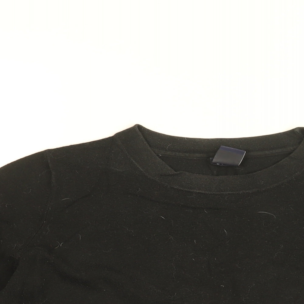 Gap Womens Black Cotton Basic T-Shirt Size M Round Neck