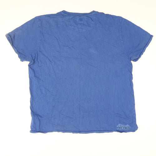Fat Face Mens Blue Cotton T-Shirt Size L Round Neck - Life Is Out There