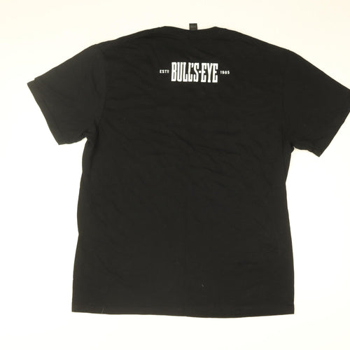 Gildan Mens Black Cotton T-Shirt Size L Round Neck - Bulls Eye, Wing Fest