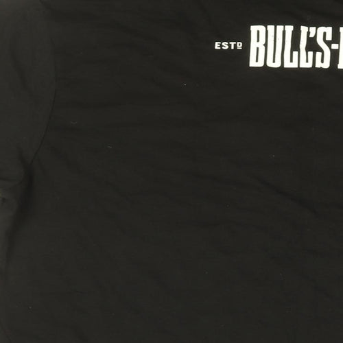 Gildan Mens Black Cotton T-Shirt Size L Round Neck - Bulls Eye, Wing Fest