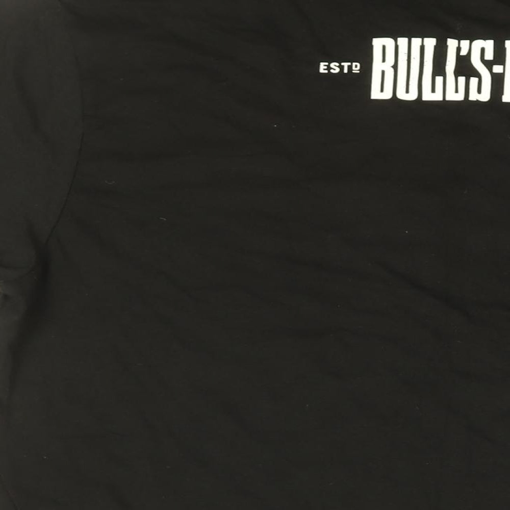 Gildan Mens Black Cotton T-Shirt Size L Round Neck - Bulls Eye, Wing Fest