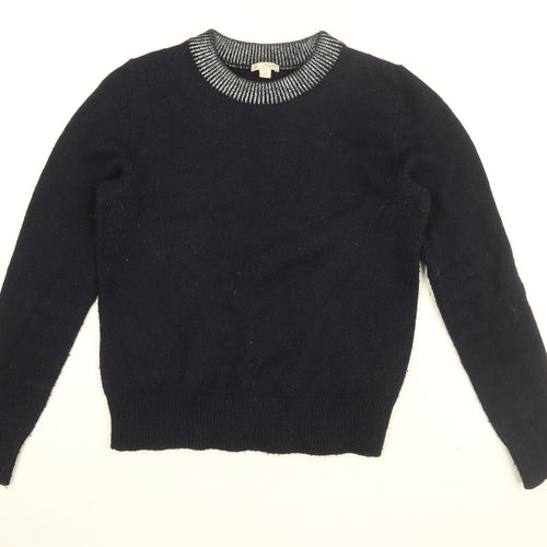 Gap Womens Blue Round Neck Acrylic Pullover Jumper Size S