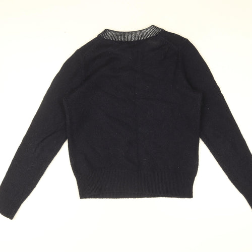 Gap Womens Blue Round Neck Acrylic Pullover Jumper Size S