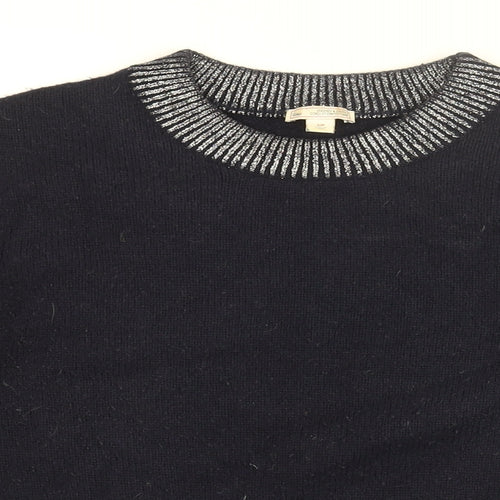 Gap Womens Blue Round Neck Acrylic Pullover Jumper Size S