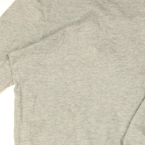 Gap Womens Grey Round Neck Cotton Pullover Jumper Size L - Frill Detail