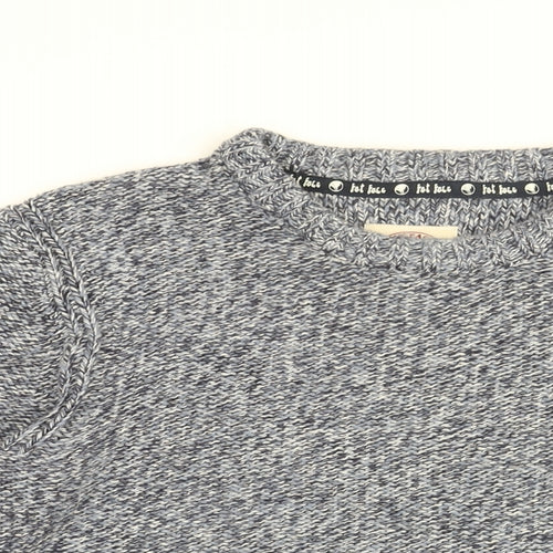 Fat Face Mens Blue Round Neck Cotton Pullover Jumper Size S Long Sleeve