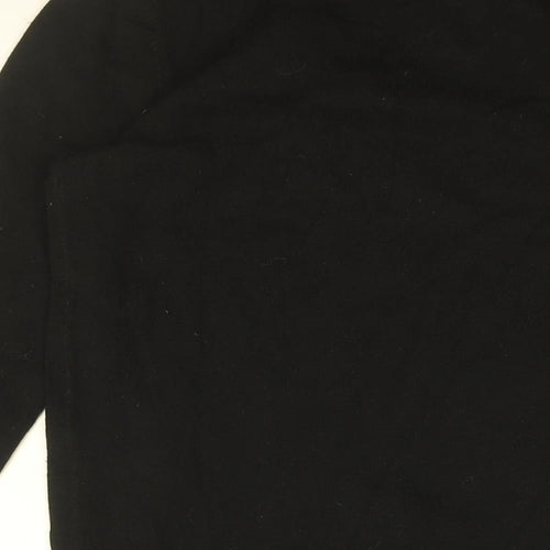 NOOM Womens Black Round Neck Cotton Pullover Jumper Size S