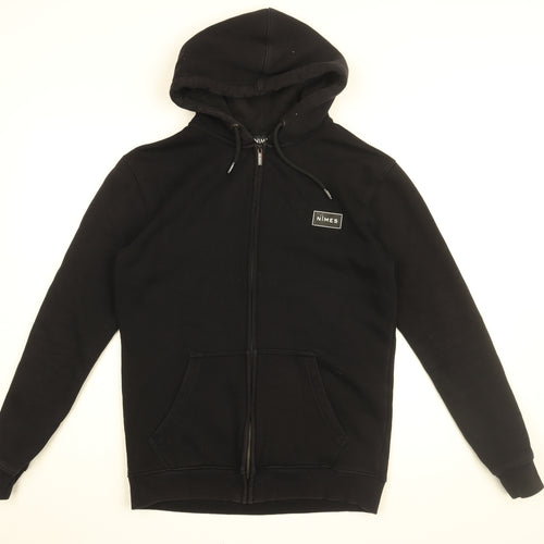 Nimes Mens Black Cotton Full Zip Hoodie Size S