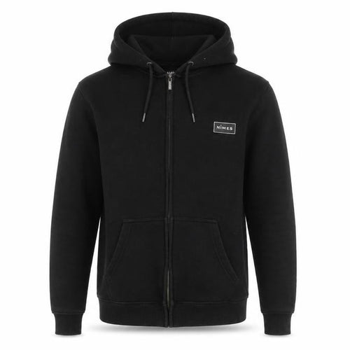 Nimes Mens Black Cotton Full Zip Hoodie Size S