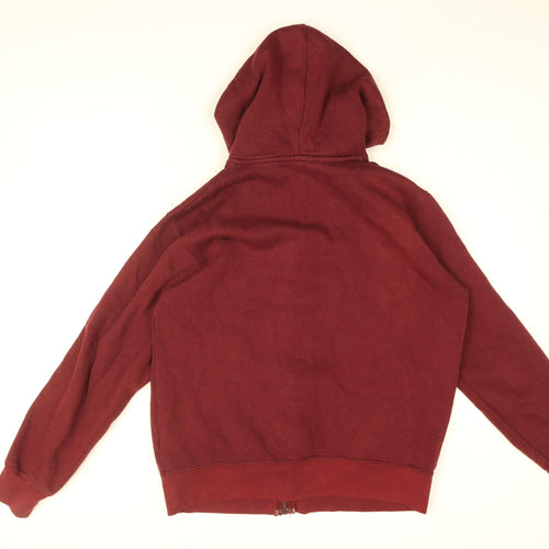 Pierre Cardin Mens Red Cotton Full Zip Hoodie Size L