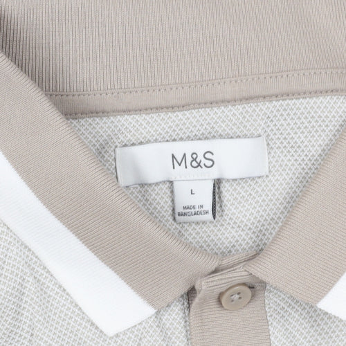 Marks and Spencer Beige Polo Shirt - Size L