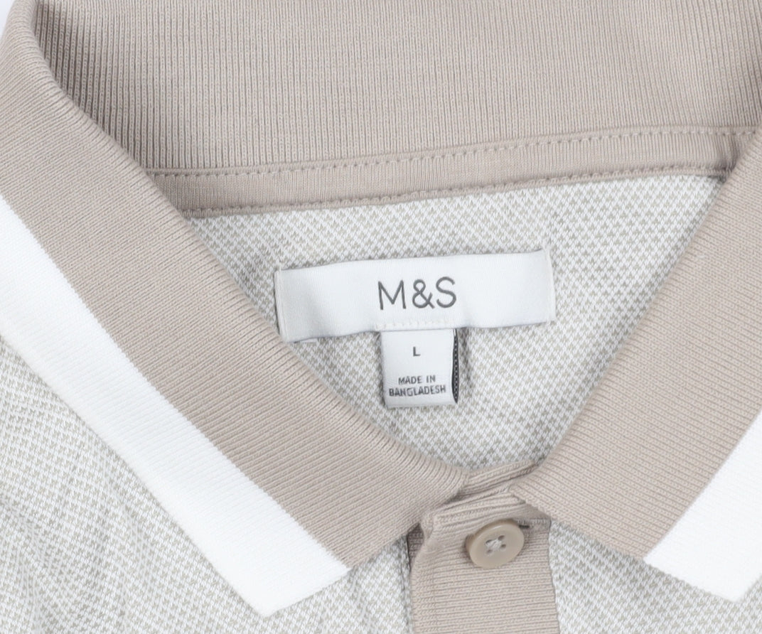 Marks and Spencer Beige Polo Shirt - Size L