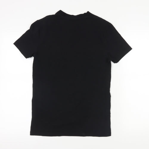 ASOS Black Embroidered Rose T-Shirt, Size S