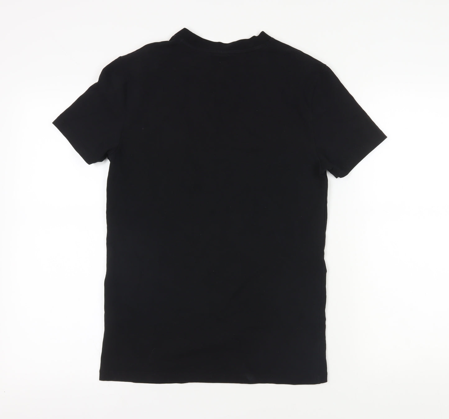 ASOS Black Embroidered Rose T-Shirt, Size S