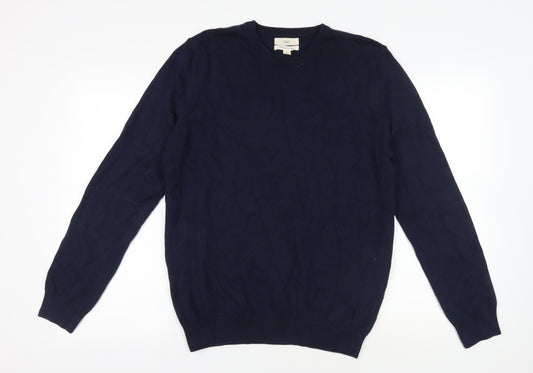 Marks and Spencer Blue Cotton Pullover Jumper L