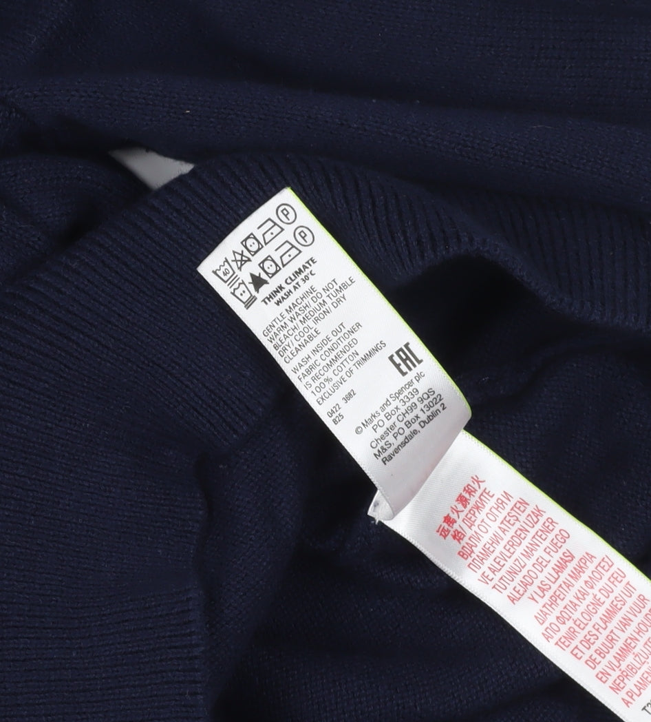 Marks and Spencer Blue Cotton Pullover Jumper L