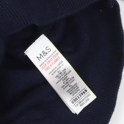 Marks and Spencer Blue Cotton Pullover Jumper L