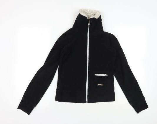 Hooch Black Fleece Jacket Size 10 Full Zip Casual