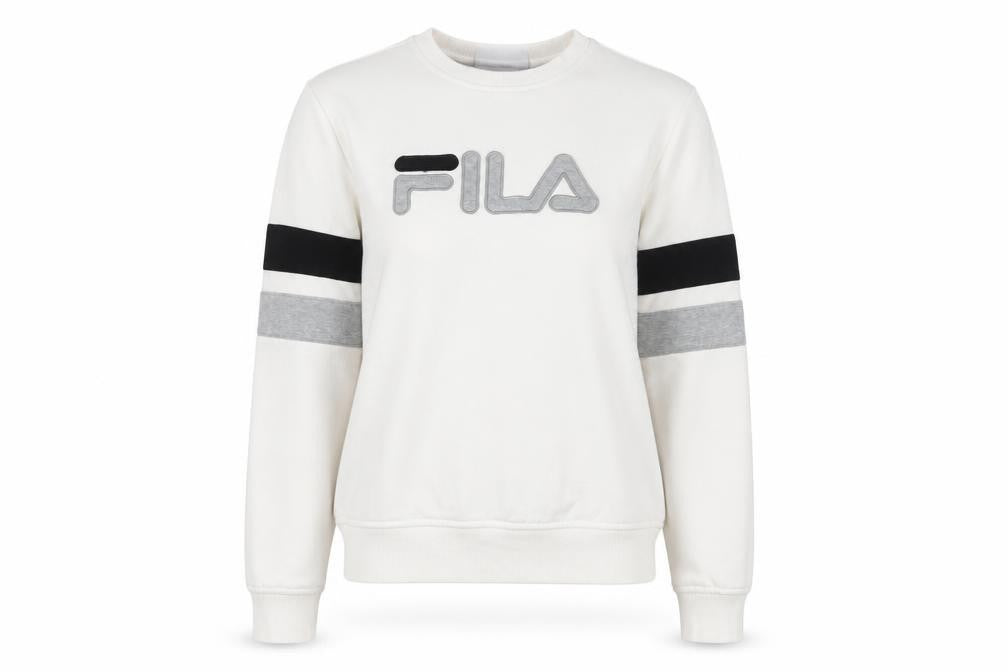 Front view of Fila White Pullover Sweatshirt - Women's, size S