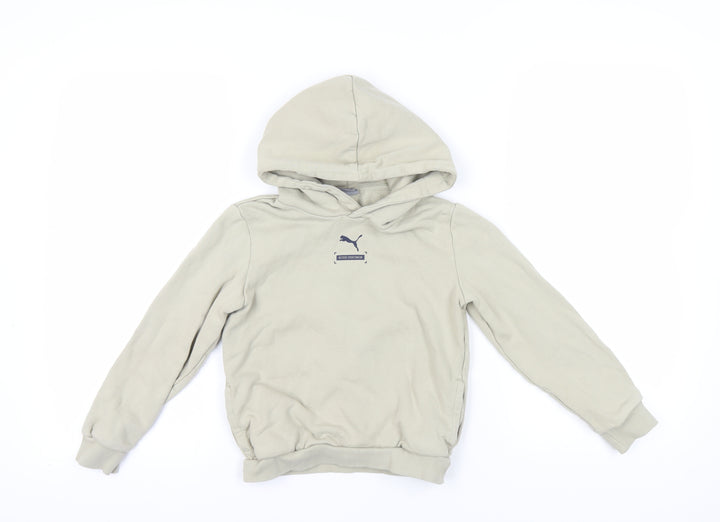 Puma Beige Girls Pullover Hoodie 9-10 Years with Logo