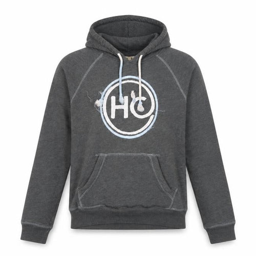 Hollister Grey Logo Hoodie M Unisex Fleece Pullover