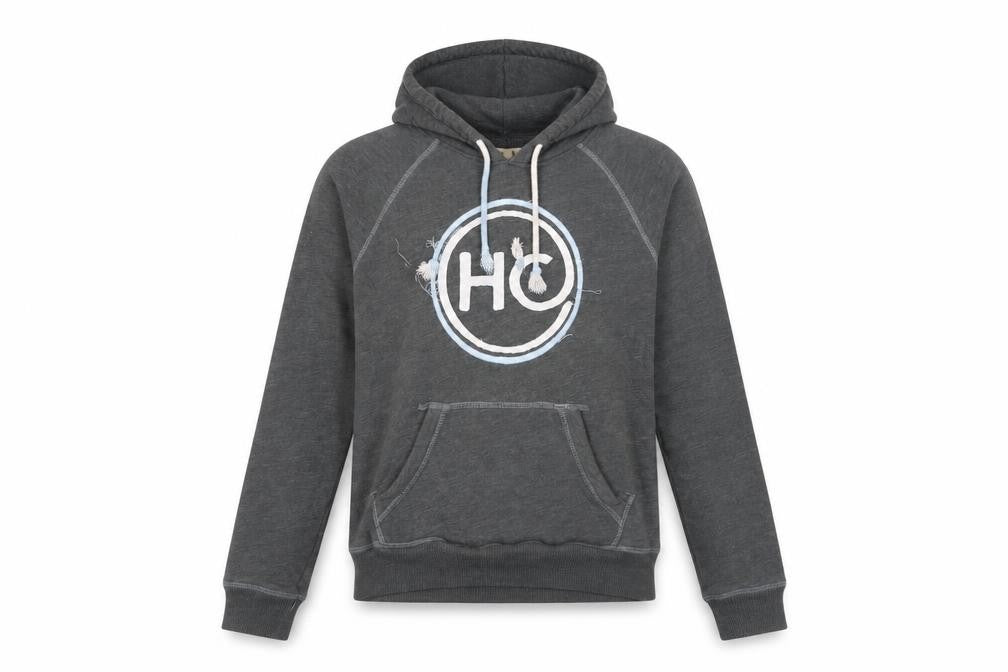 Hollister Grey Logo Hoodie M Unisex Fleece Pullover