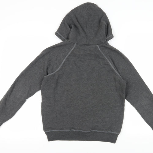 Hollister Grey Logo Hoodie M Unisex Fleece Pullover