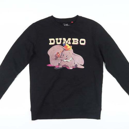 Disney Dumbo Black Sweatshirt, Crew Neck, Size 8