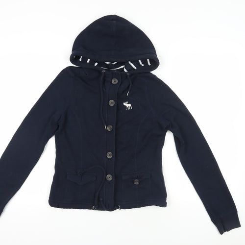 Abercrombie & Fitch Navy M Buttoned Hoodie