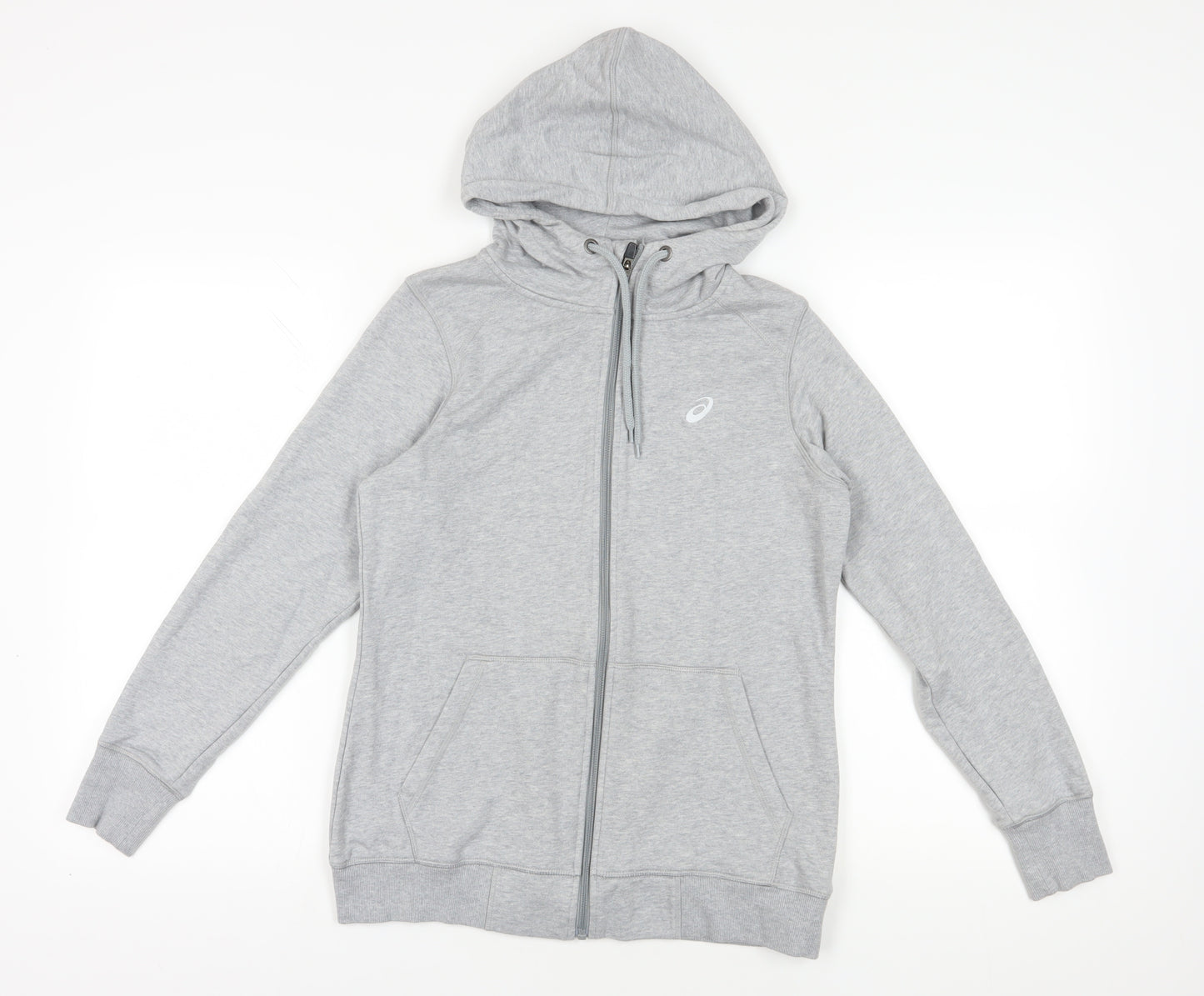 Asics Grey Full Zip Hoodie M - Classic Lightweight Hooded Top
