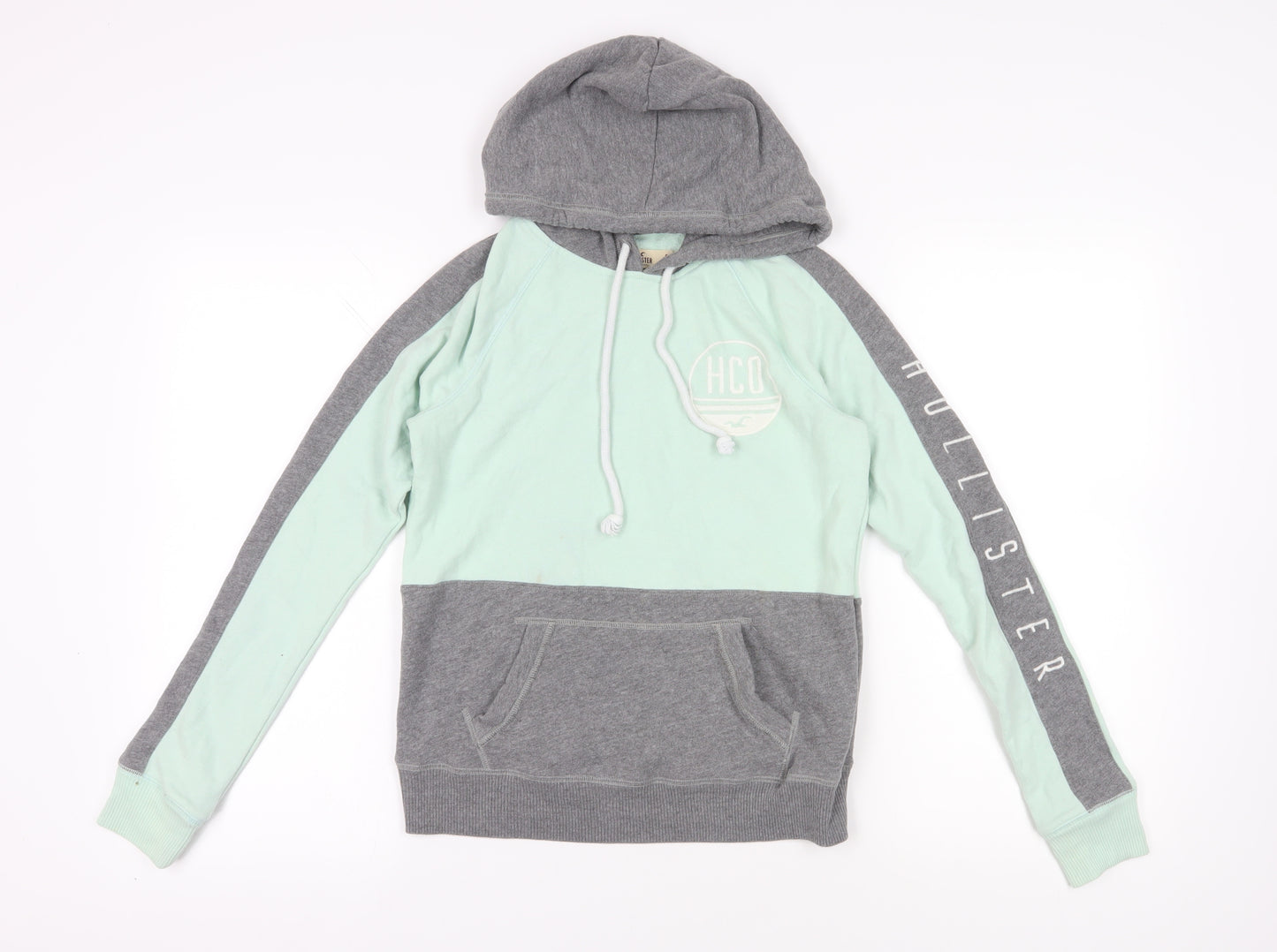 Hollister Grey Multicoloured Pullover Hoodie S