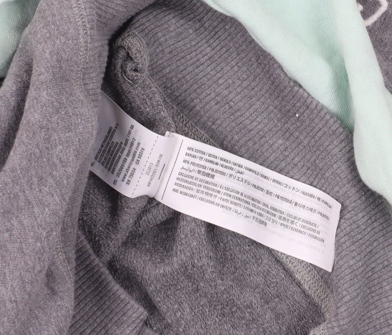 Hollister Grey Multicoloured Pullover Hoodie S