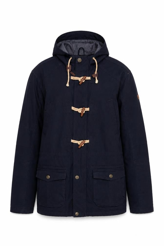 Front view of Twisted Soul Black Hooded Duffel Jacket M
