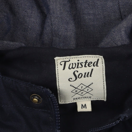 Twisted Soul Black Hooded Duffel Jacket M