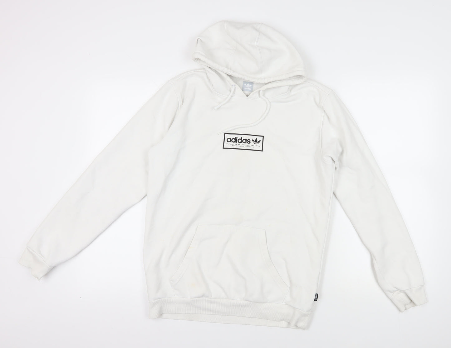 Adidas White Pullover Hoodie M with Logo