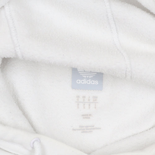 Adidas White Pullover Hoodie M with Logo