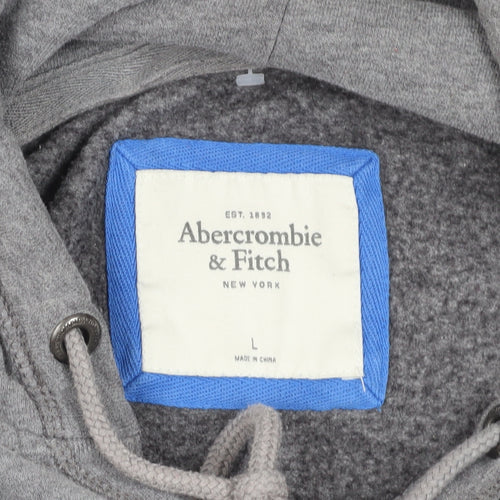 Abercrombie & Fitch Grey Hoodie, L, Unisex Pullover