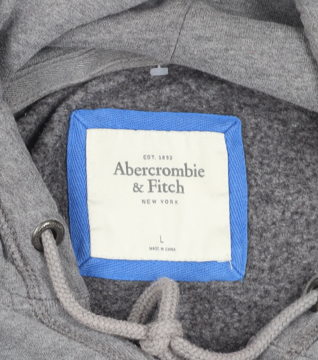 Abercrombie & Fitch Grey Hoodie, L, Unisex Pullover