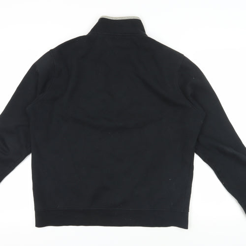 Tommy Hilfiger Black 1/4 Zip Sweatshirt, Size M