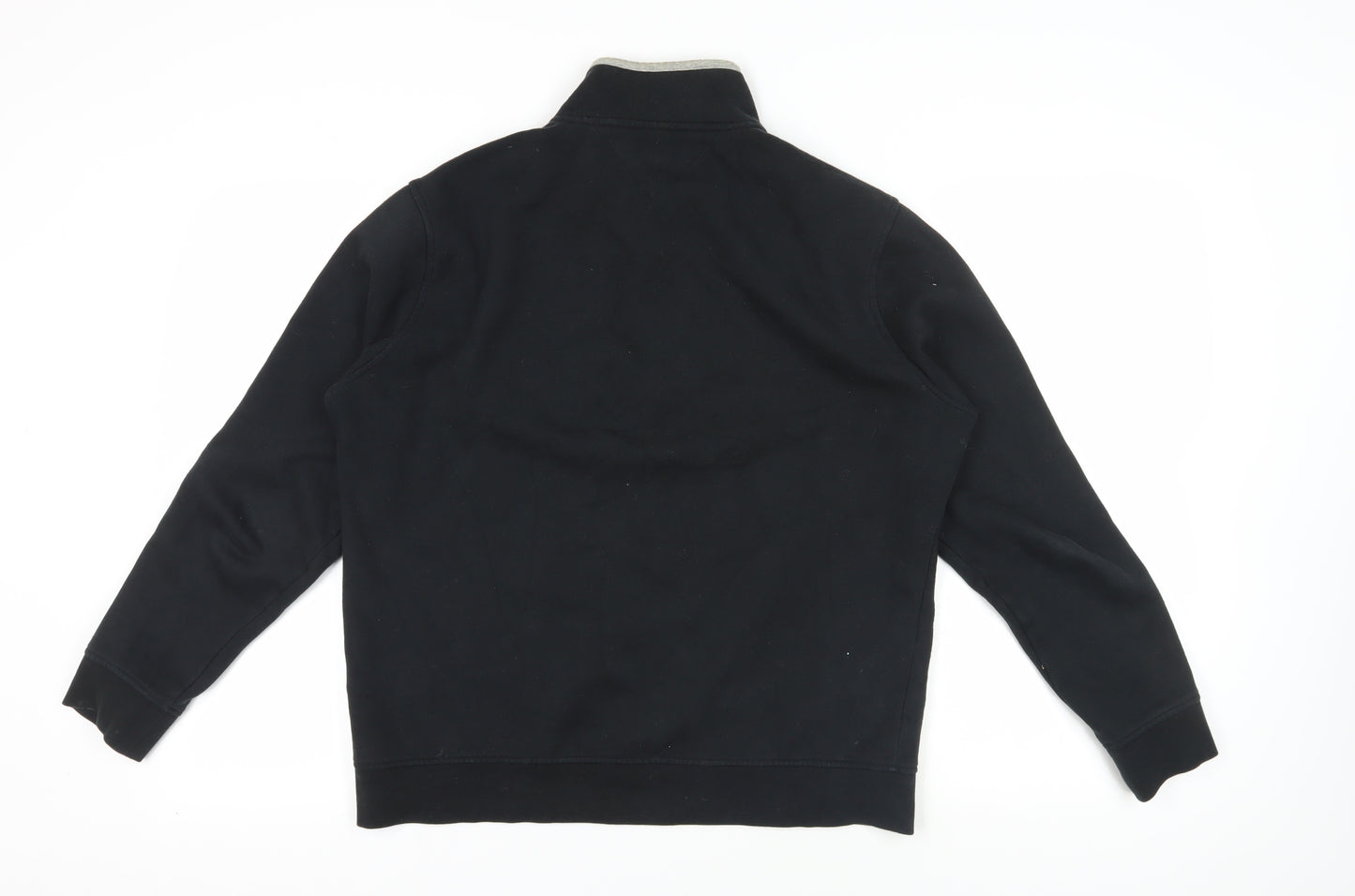 Tommy Hilfiger Black 1/4 Zip Sweatshirt, Size M