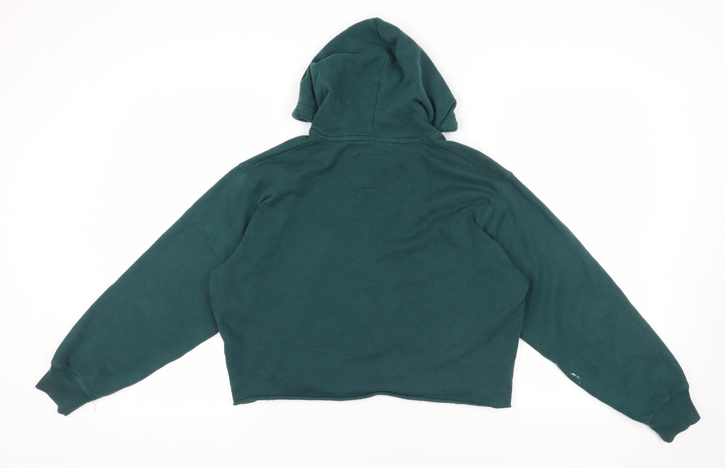 Hollister Green Embroidered Pullover Hoodie Medium