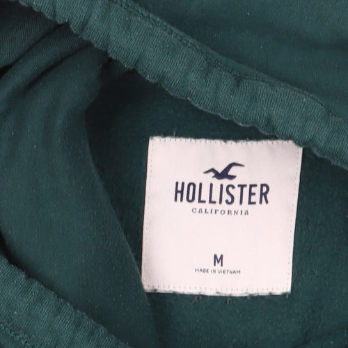 Hollister Green Embroidered Pullover Hoodie Medium