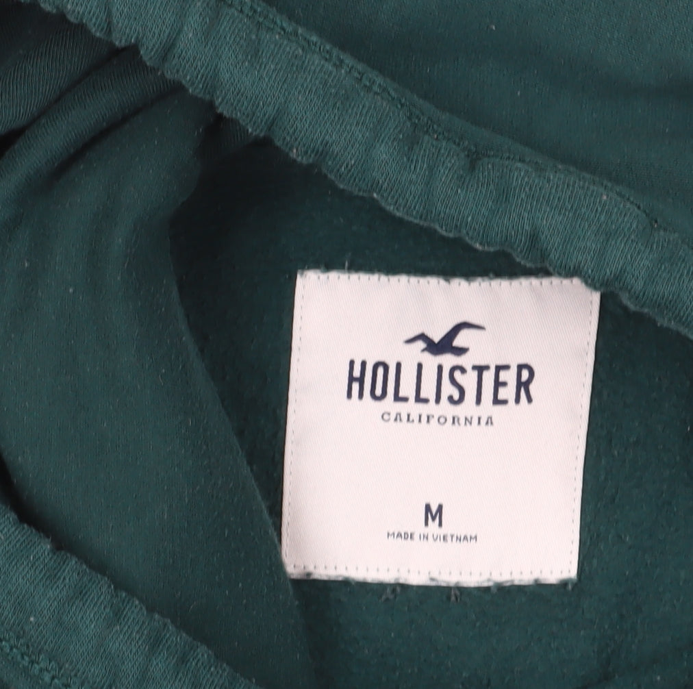 Hollister Green Embroidered Pullover Hoodie Medium