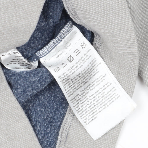 Blue Full Zip Hoodie with Grey Sleeves for Boys 11-12 Years