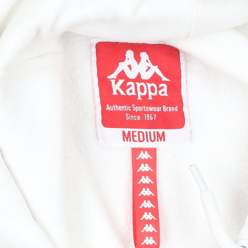 Kappa White Pullover Hoodie M - Logo Design