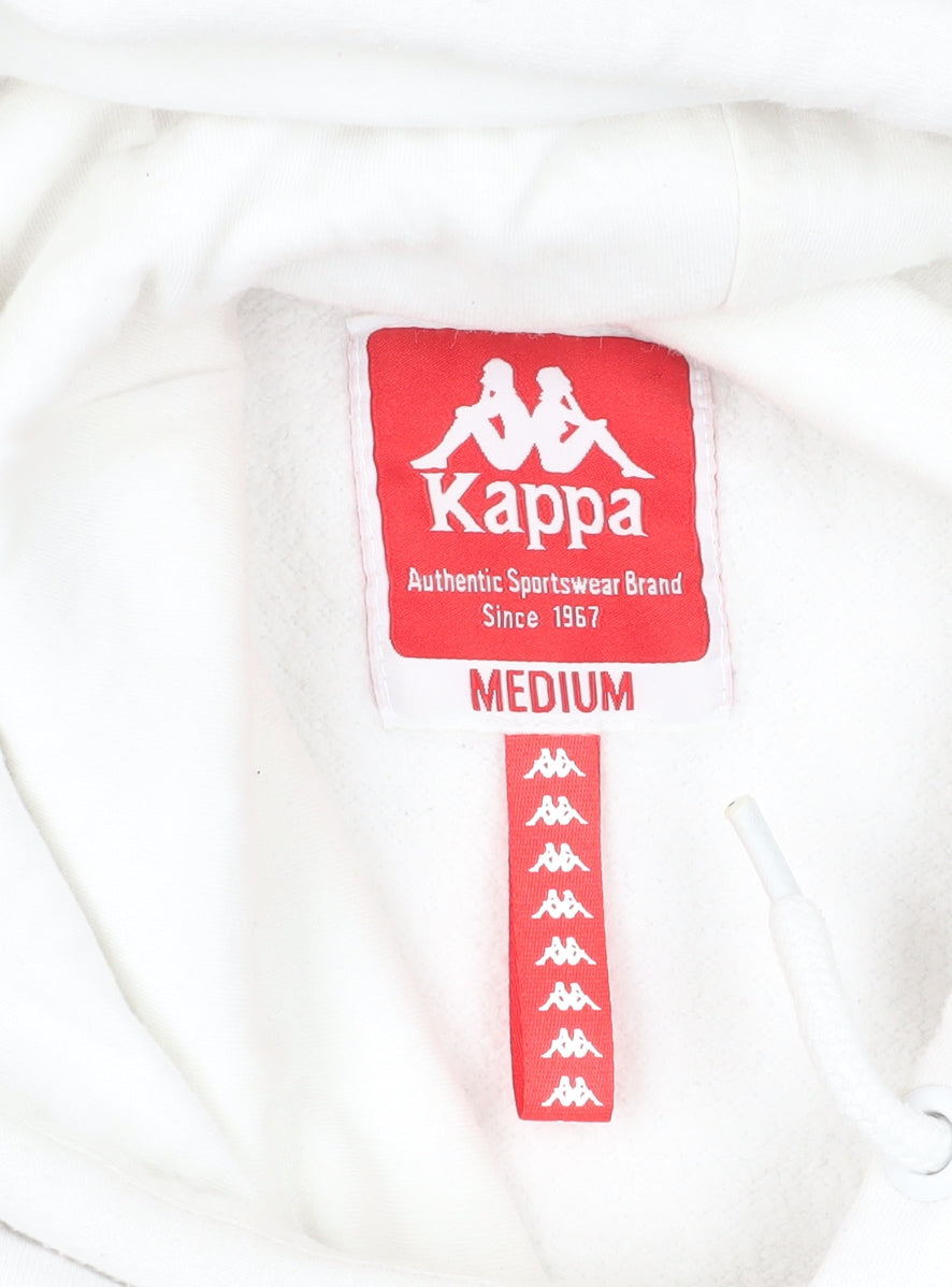 Kappa White Pullover Hoodie M - Logo Design